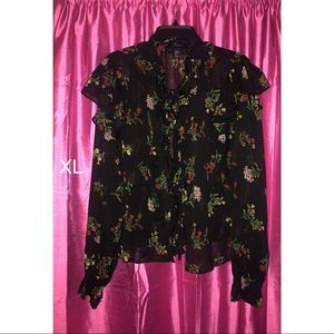 Sheer top with ruffle sleeves from Forever 21